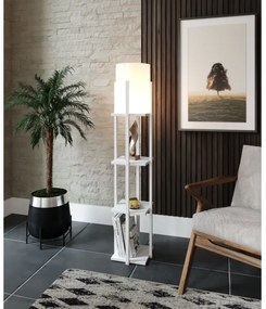 Stojacia lampa s poličkami NORA 1xE27/40W/230V biela