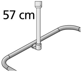 Držiak na strop pre sprchový záves v striebornej farbe 57 cm – Wenko