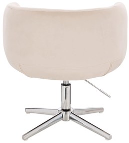 LuxuryForm DESIGN Kreslo MONTANA VELUR na striebornom kríži - krémové