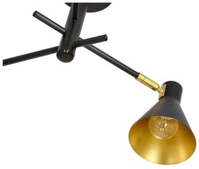 Candellux Čierno-zlatý závesný luster Less pre žiarovku 3x E14 33-70975