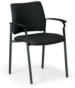 Konferenčná stolička ROCKET s podpierkami rúk, čierna