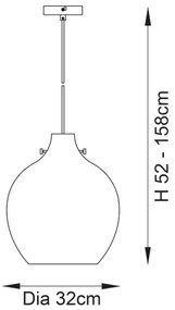 Endon 96442 - Luster na lanku PANTHER 1xE27/10W/230V lesklý chróm/dymová