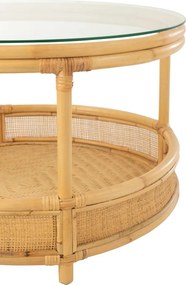 Prírodný ratanový coffee stolík Jovelyne Rattan - Ø 70*47cm