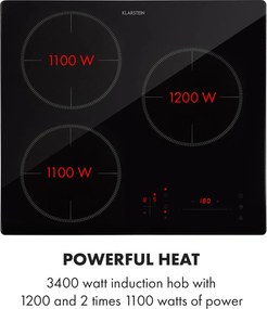 Klarstein TrinityCook, indukčná varná doska, 3400 W, dotykové ovládanie, sklo