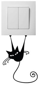 Čierna samolepka na vypínač Ambiance Acrobat Cat