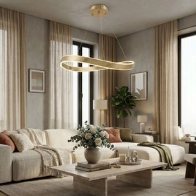 Toolight Toolight, LED závesné svietidlo, 80cm, 70W, 4000K, 5000lm, SWE069-CP, zlatá matná, OSW-30231