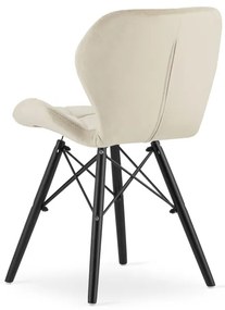 Set štyroch jedálenských stoličiek LAGO zamatové, béžové / čierne (4 ks)