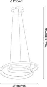 LED luster na lanku CASHMERE LED/75W/230V pr. 60 cm béžový