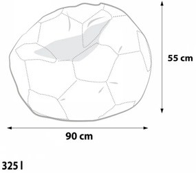 EF1033 Ecopuf Sedací vak ECOPUF - FOOTBALL L - ekokoža E3 - Maslová