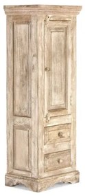 furniture-nabytek.cz - Masívna vysoká komoda do koupelne Patina z mangového dreva, lakovaná, prírodná – 48×33×130 cm