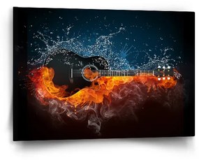 Sablio Obraz Ohnivá gitara - 60x40 cm