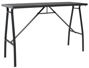 vidaXL Záhradný barový stôl, čierny 180x60x110 cm, tvrdené sklo