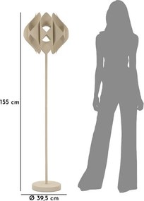 Béžová stojacia lampa s kovovým tienidlom (výška 155 cm) Space – Mauro Ferretti