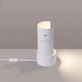 Stolná lampa Flash, 1x biele kovové tienidlo