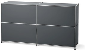 Kovová odkladacia skrinka »CN3« s nastaviteľnými výklopnými priehradkami, sivá