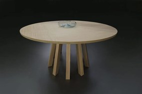 Masívny okrúhly stôl SPUTNIK z dubového dreva  - ø 1600/750 mm
