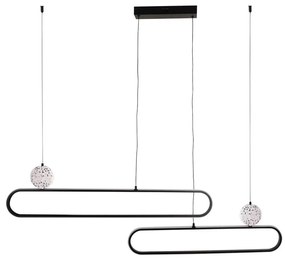 LED luster na lanku FLORENTYNA LED/48W/230V 4000K čierna/biela