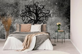 Samolepiaca tapeta čiernobiely strom života - 450x300