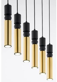 Jupiter 2008 - Luster na lanku ALAS 6xGU10/10W/230V zlatá/čierna