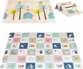 Detská penová podložka 200x150 cm vzdelávacia obojstranná skladacia rastová abeceda ECOTOYS