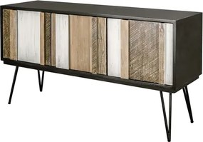 Komoda Adesso 155 cm z masívu čierna/hnedá