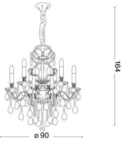Ideal Lux-Krištáľový luster na reťazi GIOCONDA 12xE14/40W/230V pr. 90 cm strieborná