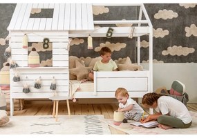 Modrý krémový prateľný ručne tkaný bavlnený koberec 120x160 cm Atlas Natural – Lorena Canals