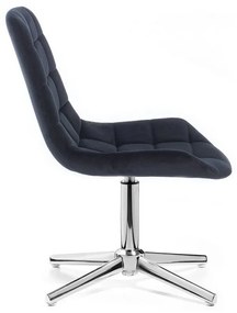 LuxuryForm DESIGN Stolička PARIS VELUR na striebornom kríži - čierna