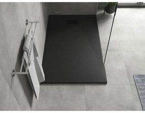 Mexen Hugo, obdĺžniková sprchová vanička SMC 150 x 80 cm, čierna, čierna krytka, 42708015-B