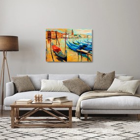 Sklenený obraz - Prístav v Benátkach (70x50 cm)