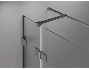 Mexen Lunar T, sklápací sprchový kút ľavý 120 x 70 cm, 8mm číre sklo, grafitový profil, 834T-120-070-95-00-L