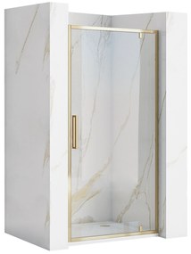 Rea Rapid Swing, 1-krídlové sprchové dvere 90 x 195 cm, 6mm číre sklo, zlatý lesklý profil, REA-K5618