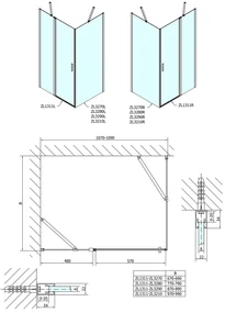 Polysan Polysan, Zoom Line obdĺžniková sprchová zástena 1100x800mm L/P varianta, ZL1311ZL3280