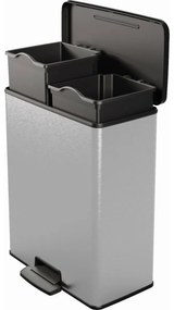 CURVER Deco Bin Odpadkový Kôš na triedený odpad Strieborná/čierna 26l 26l, 26 + 26 l