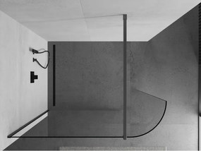 Mexen Kioto, sprchová zástena Walk-In 100 x 200 cm, 8mm číre sklo, grafitový profil, 800-100-101-95-06