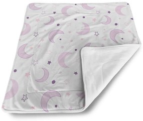 Sablio Deka pre bábätko Fialové mesiačiky - 90x120 cm