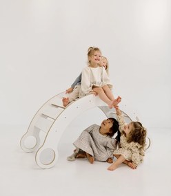 Montessori drevená hojdačka maxi biela