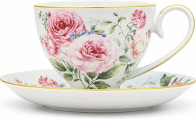 Home Elements Šálky s podšálkami 2 x 270 ml, Ruža
