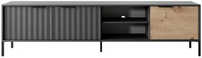 TV stolík/skrinka Rastafa 203 3D (dub artisan + čierna). Vlastná spoľahlivá doprava až k Vám domov. 1071382