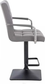 LuxuryForm DESIGN Barová stolička VERONA na čiernej hranatej podstave - šedá