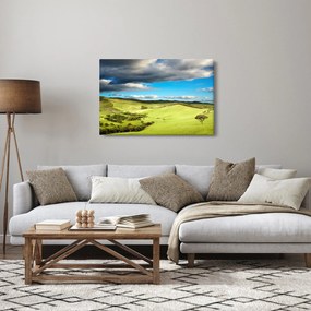 Obraz - Zelená krajina s pahorkami (90x60 cm)