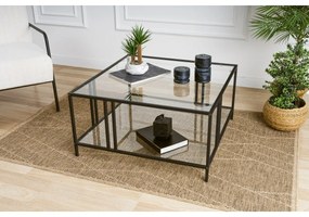 Konferenčný stolík Uranus Black s transparentným sklom