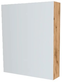 Mereo, Mereo Kúpeľňová zrkadlová skrinka 60 cm, galerka, 1x dvierka ľavá, Multidecor, Dub Wotan, MER-CN798G61DWOT