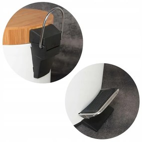 Odpadkový kôš do kúpeľne s bambusovým krytom 3l - biely