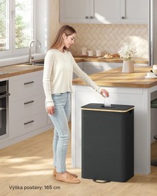 Triediaci kôš na fľaše a plechovky ECOVIA, 100l, čierna/béžová SongmicsHome