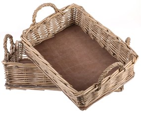 Sada prútených tácok Nature obdĺžnik, 2 ks, 2 veľkosti, 51 x 11 x 39 cm