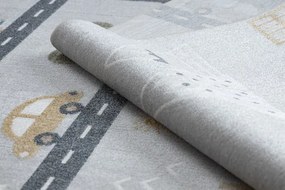Koberec BONO 726 uličky / mesto, svetlosivý / krémový