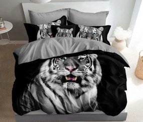 Cotton World, Obliečky 3D-140x200 TIGER na čiernom