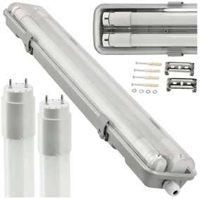 BERGE Hermetické svietidlo 120cm + 2x LED trubica - neutrálna biela