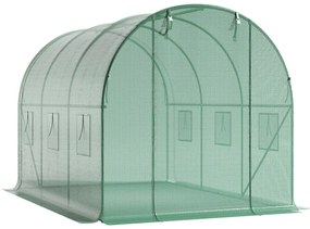 ModernHome Fóliový skleník s kovovým rámom - zelený 2x3x2m